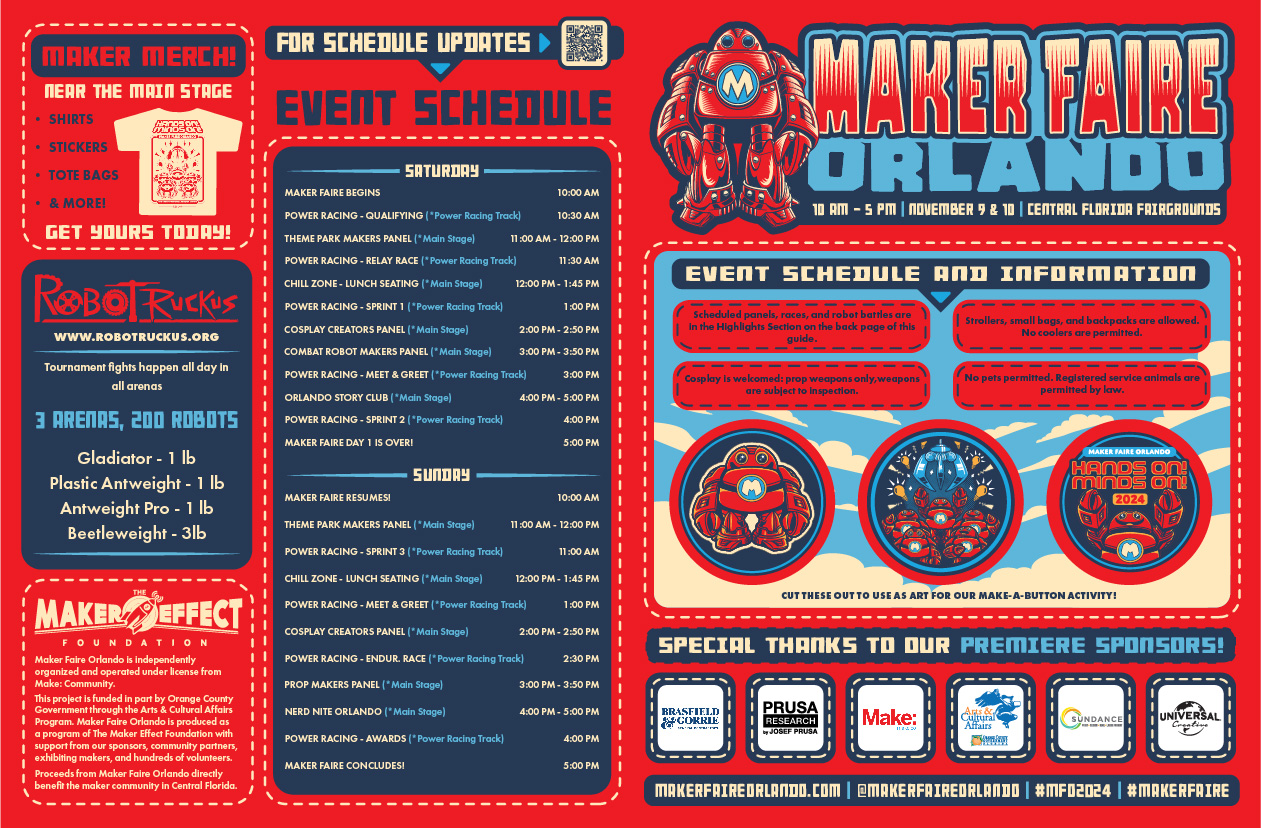 Maker Faire Orlando 2023 event program page 2