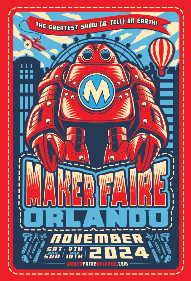 Maker Faire Orlando postcard  - front